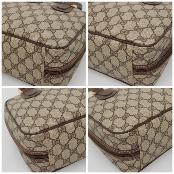 GUCCI GG Supreme Hand Bag PVC Beige Gold 000 58 6090 Auth SW1472 - Picture 16 of 16